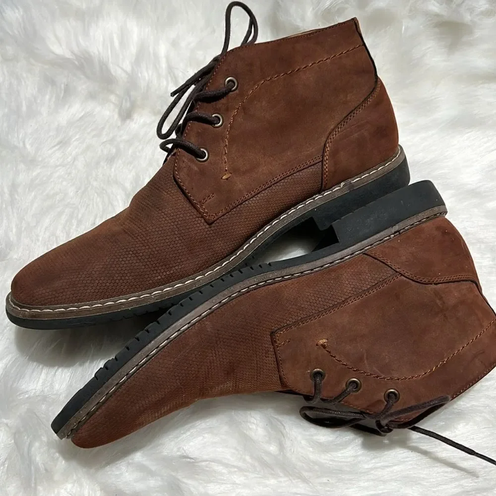 Kenneth Cole Men's Passage Cognac Chukka Boots Size 10.5.‎  B81